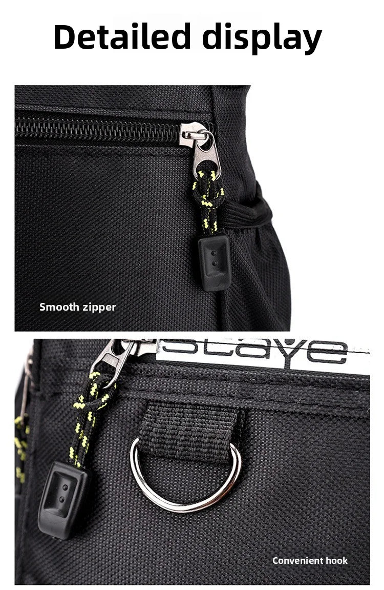 Men's cross-body bag with multi-layered pockets, adjustable shoulder strap, business single-shoulder bag