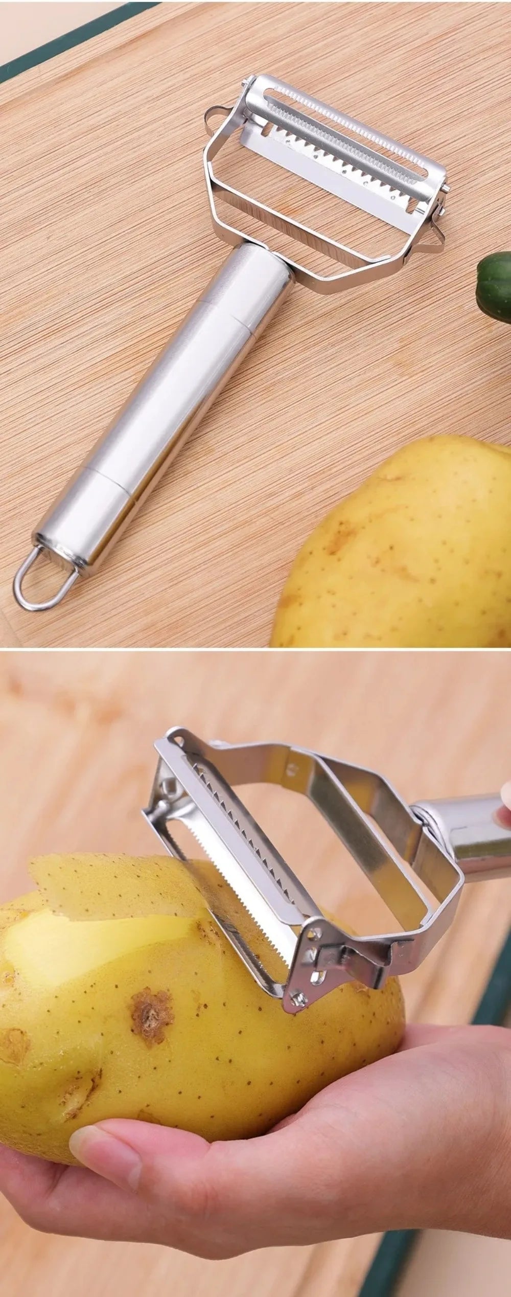1 Stück Küchen-Gemüse-Obstschäler Gemüseschneider Hochwertiger Edelstahl-Kartoffel-Gurken-Karottenreibe Julienne-Schäler