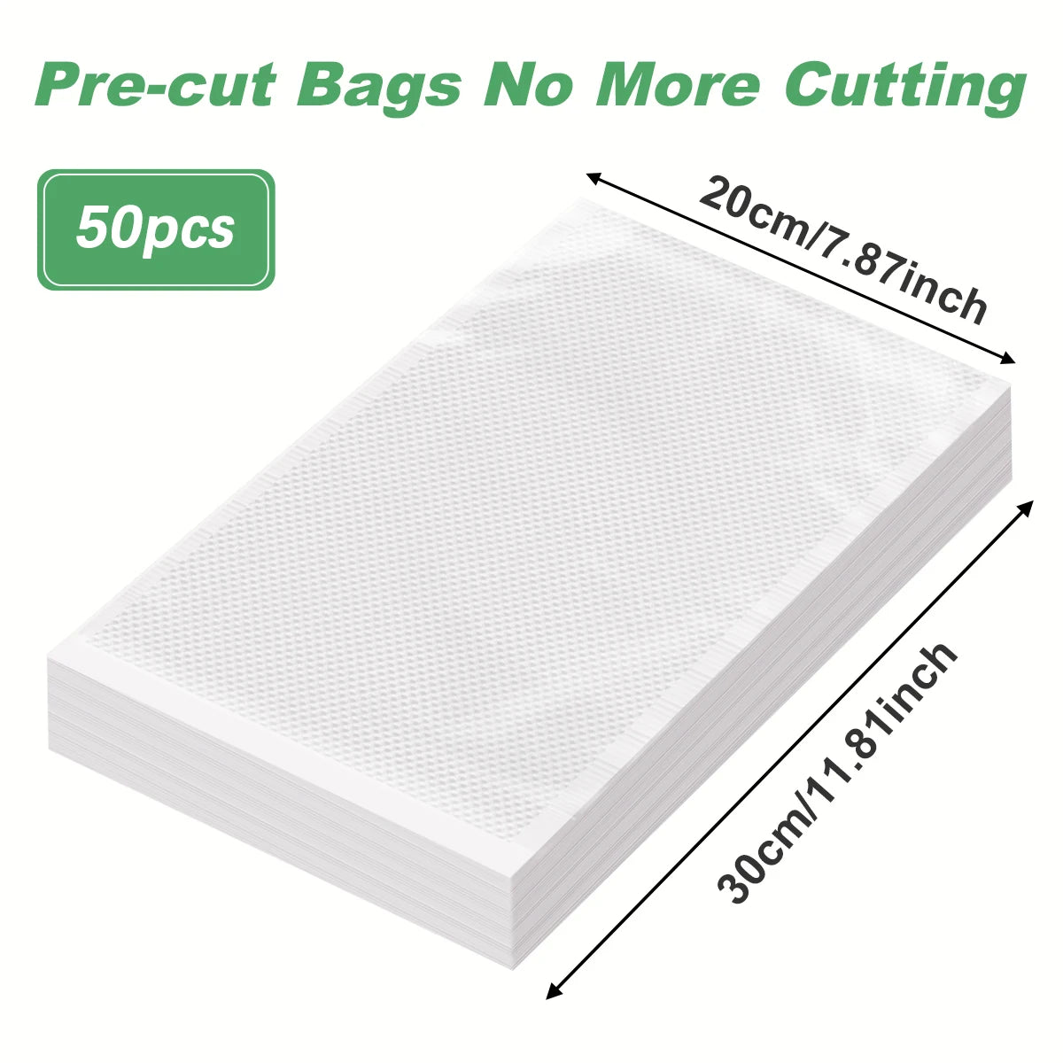 50PCS/Lot BPA-Free Vacuum Food Bags, Vacuum Sealed Storage Bags For Food Storage and Preservation,Reusable Vacuum Sealer Bag