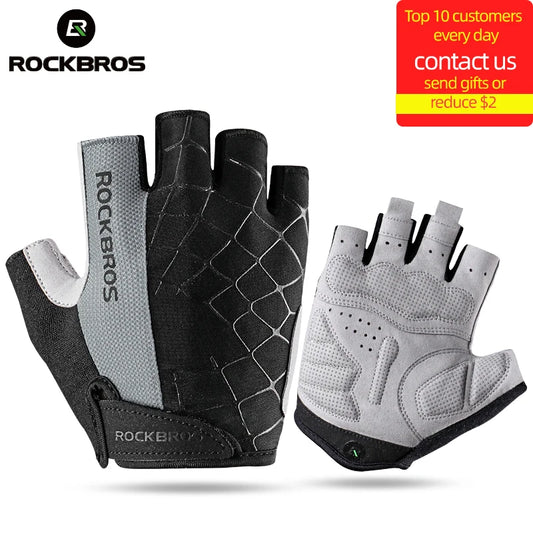 ROCKBROS Cycling Bike Gloves Half Finger Shockproof Breathable MTB Mountain Bicycle Sports Gloves Men Women Cycling Equipment - Shoppiline