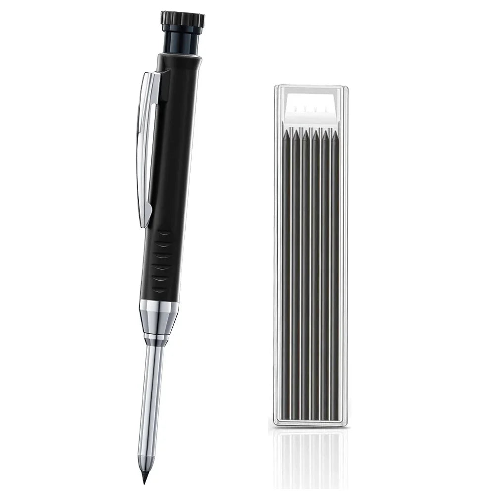 Woodworking Mechanical Pencil Set, Deep Hole Marking and Drawing, 2.8mm Reliable and Durable Lead, for Carpenters Engineering