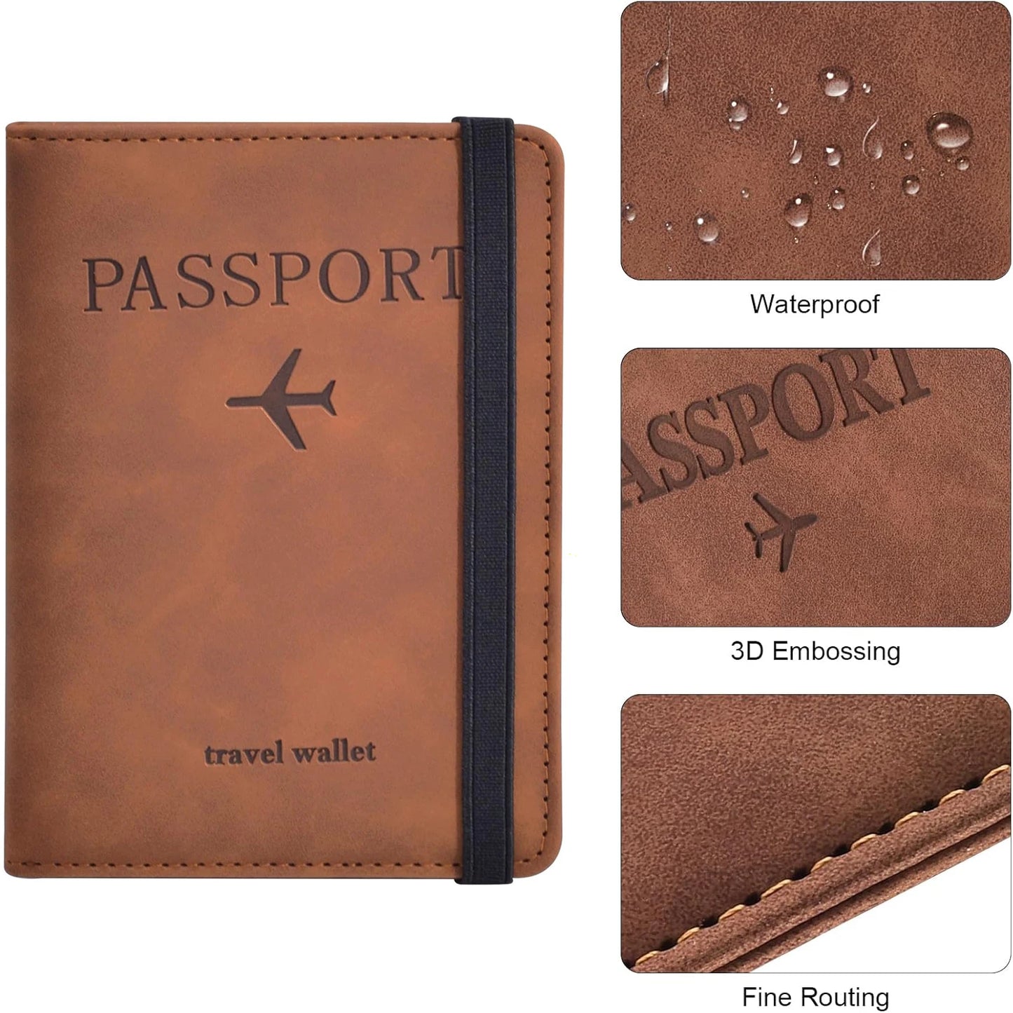 Reisepasshülle für Reiseutensilien Reisepass-Brieftaschen-Etui für Reisezubehör, Reisepassbuchhüllen für Damen/Herren