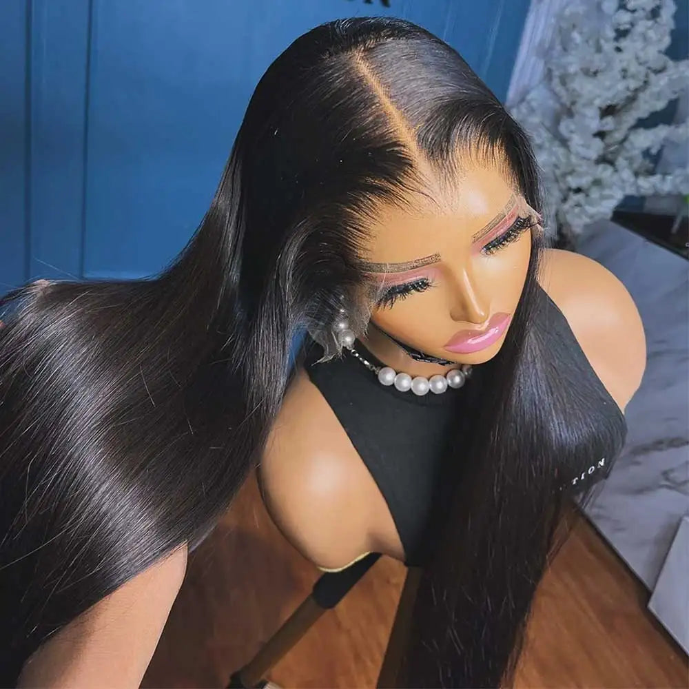Straight Lace Front Wigs Human Hair 250% Density 13x4 13x6 Full Frontal Transparent 5x5 HD Lace Wigs Glueless Wigs With Hairline
