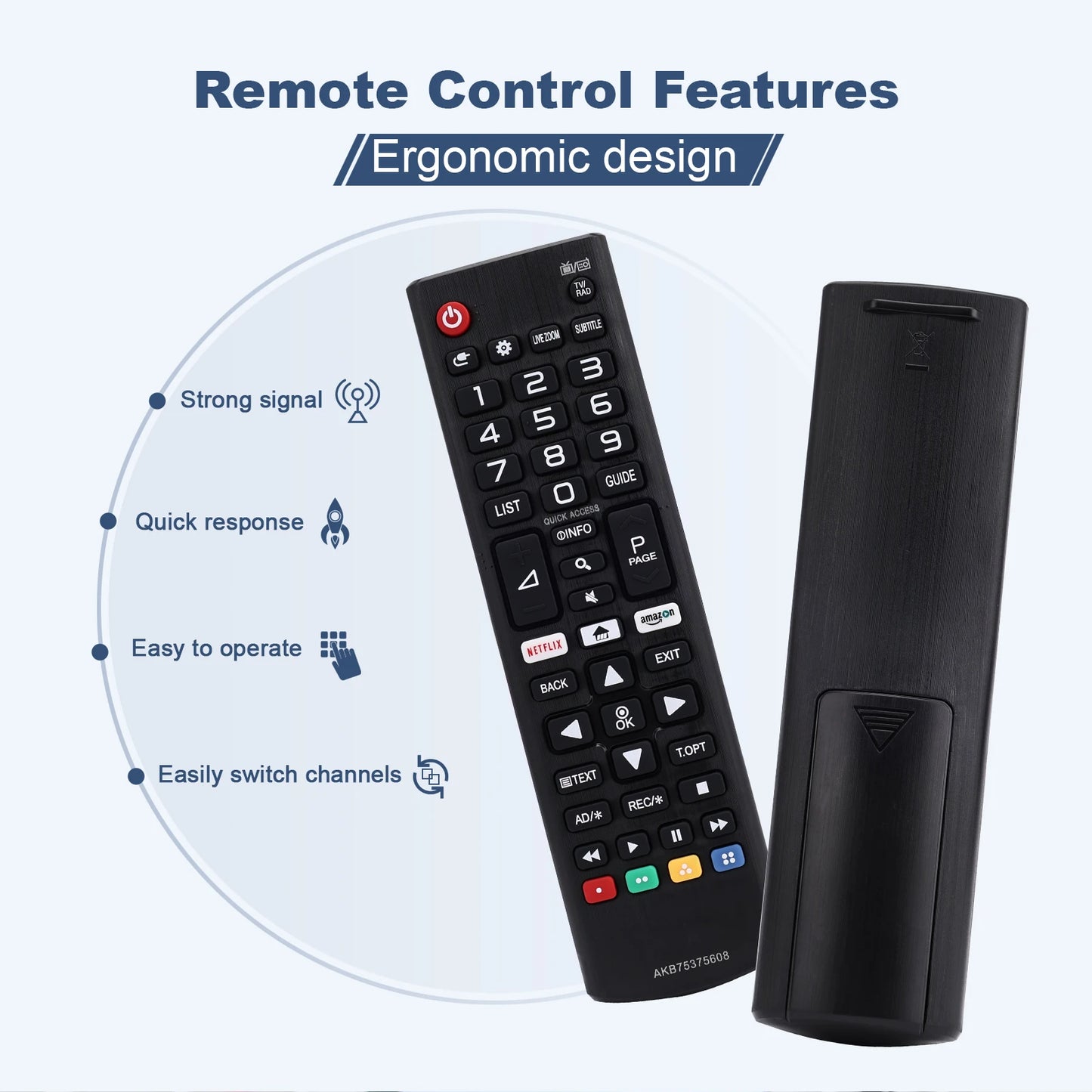Mando a distancia universal AKB 75095308 AKB 75375608 ABS de alta calidad para L.G Smart TV 32LJ610V 43UJ634V 49UJ634V 55UJ634V