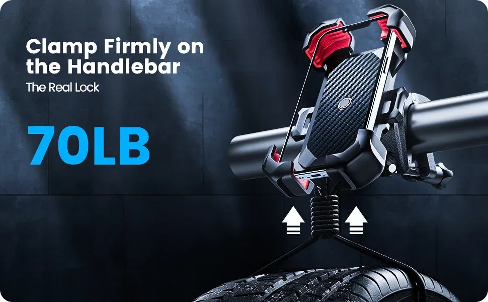 360°Rotation Motorcycle Phone Holder Universal Stand Bicycle Cell Phone Mount for 4.7-7 inch Smartphone Stand Shockproof Bracket - Shoppiline
