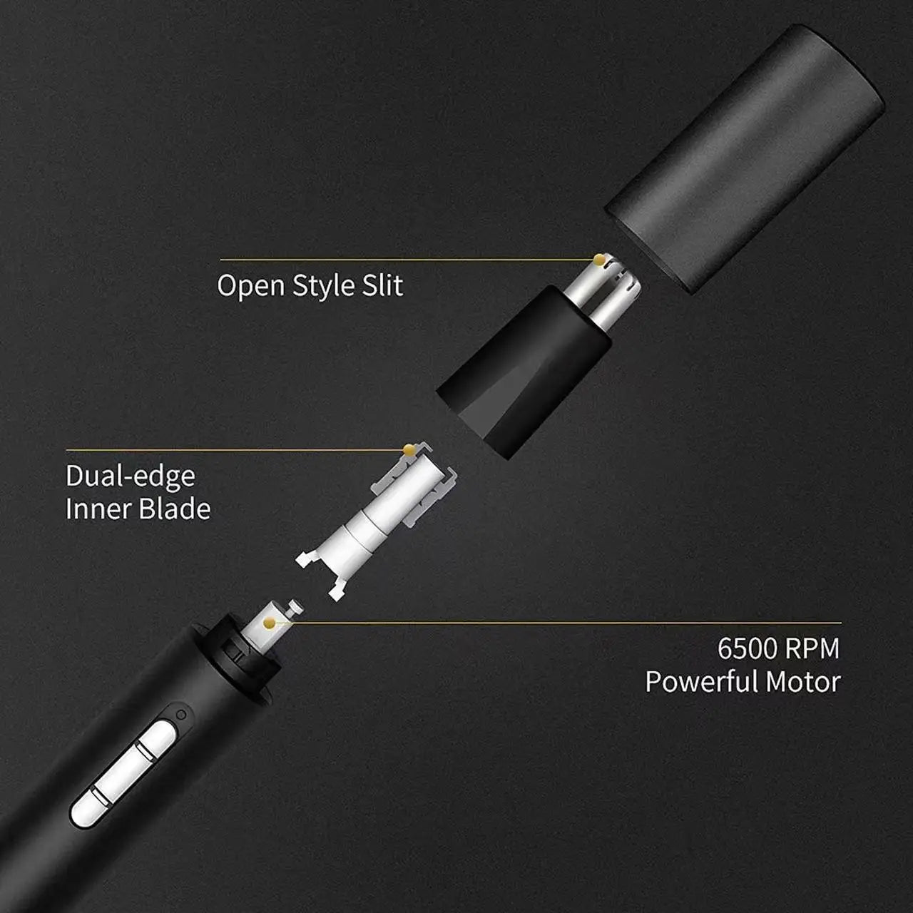 Three-in-One Electric Nose Hair Trimmer Aluminum Body USB Rechargeable Eyebrow Razor Portable Hair Remover for Cross-Border Use