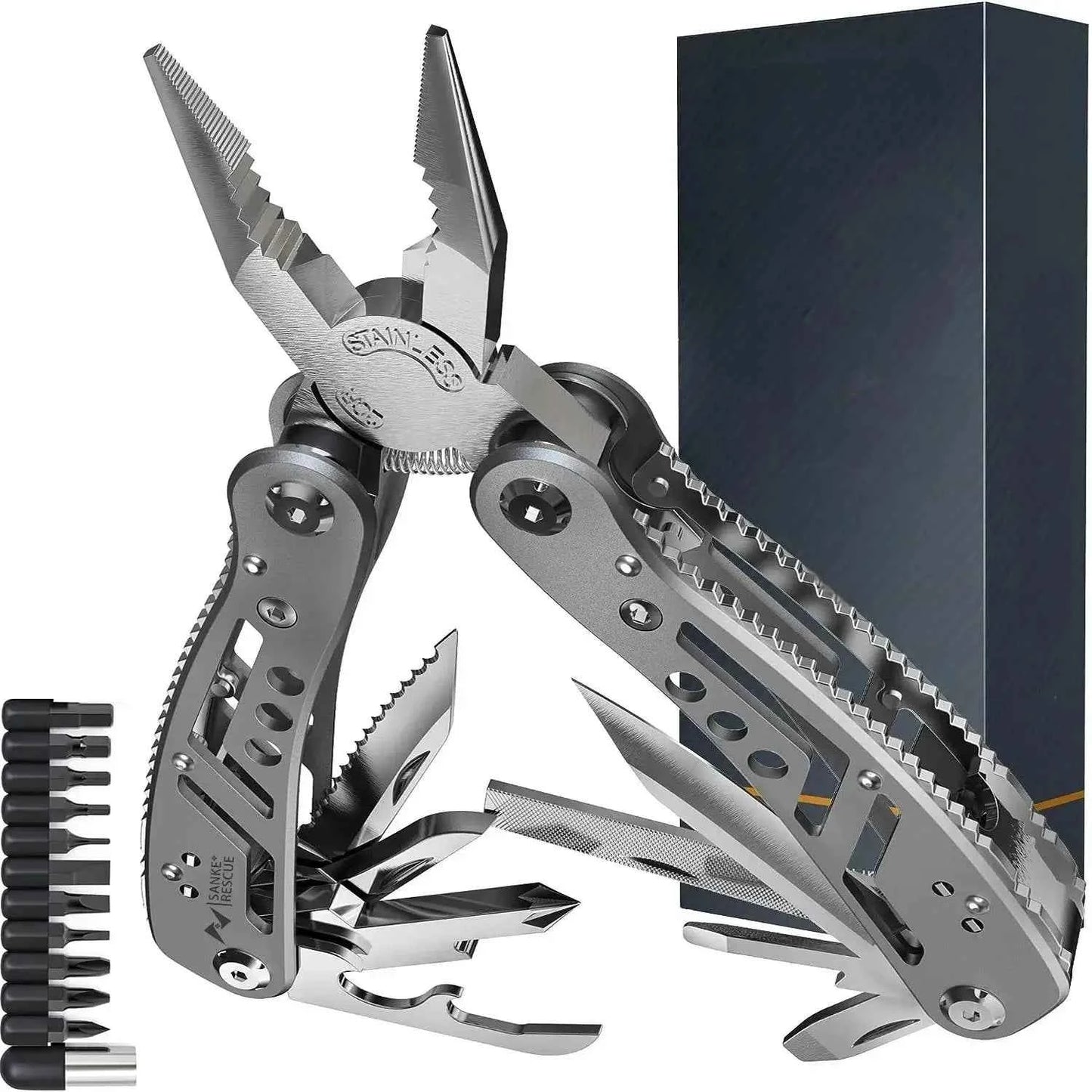 Compact Pocket Multitool with 420 Steel Pliers Essential EDC Gear for Camping, Hunting First Aid Repairs