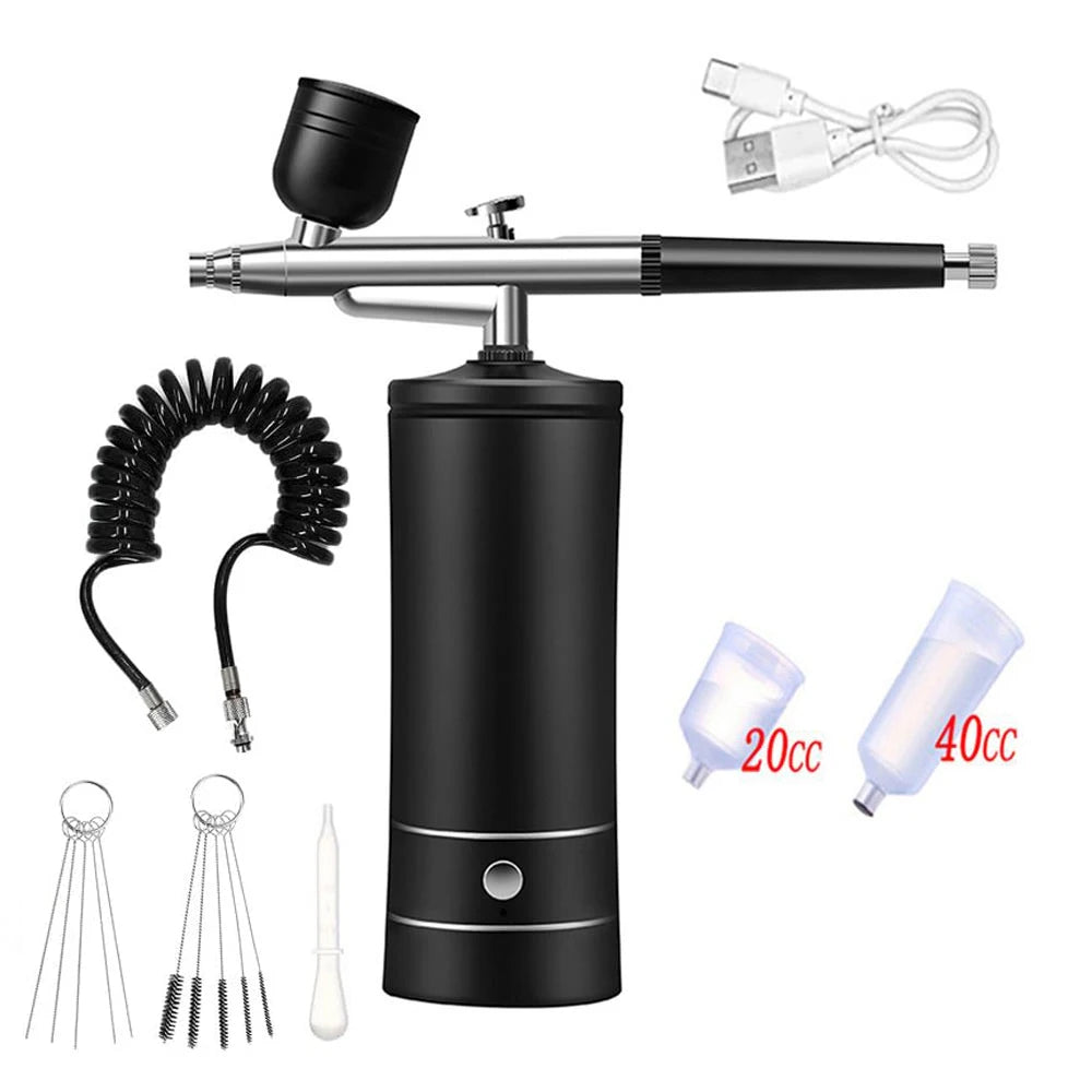 Airbrush Nail with Compressor Portable Air Brush with Compressor For Nails Art Cake Painting Craft Airbrush Nail Art Compressor - Shoppiline