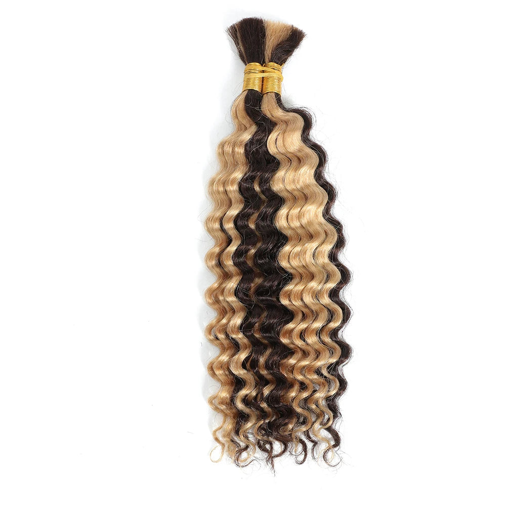 Cheveux à tresser humains Deep Wave en vrac Cheveux humains 100g Sans trame Extensions de cheveux humains Cheveux à tresser humains micro pour tresses bohèmes