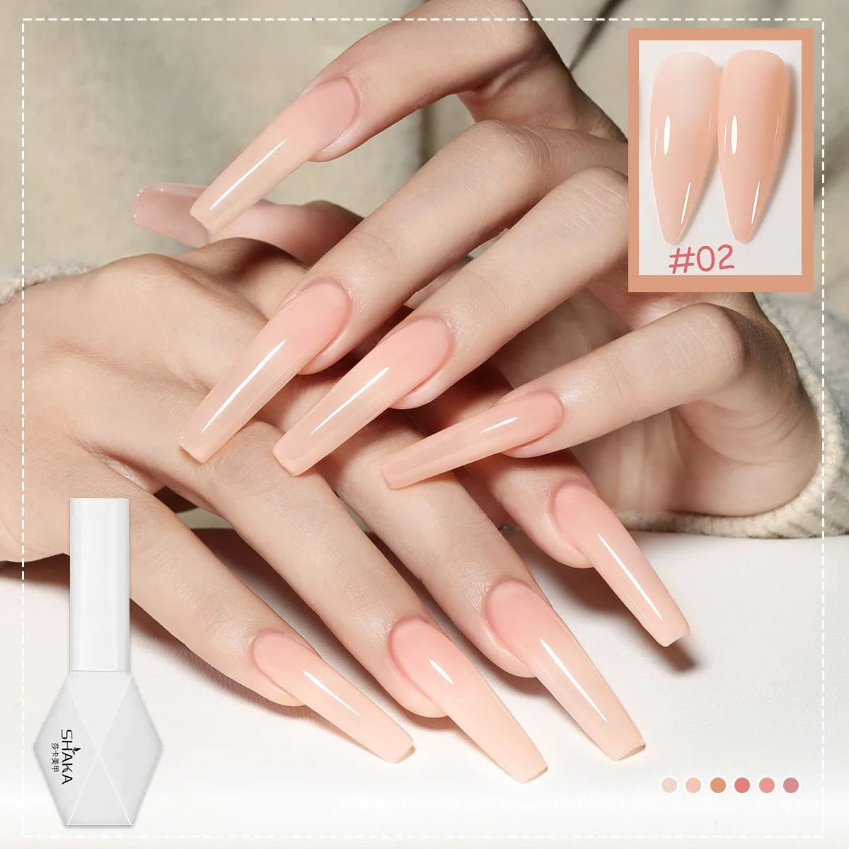 1-6pcs SHAKA Spring Ice Skin Naked Pink Gel Nail Polish 2026 New Style Versatile And Stylish Nail Art Nail Supplies
