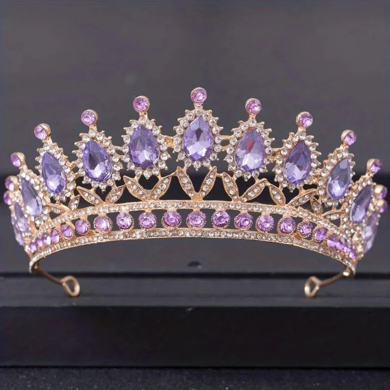 Baroque Vintage Crystal Tiaras And Crowns Rhinestone Queen Pageant Prom Diadem Crown Bridal Wedding Hair Accessories Jewelry