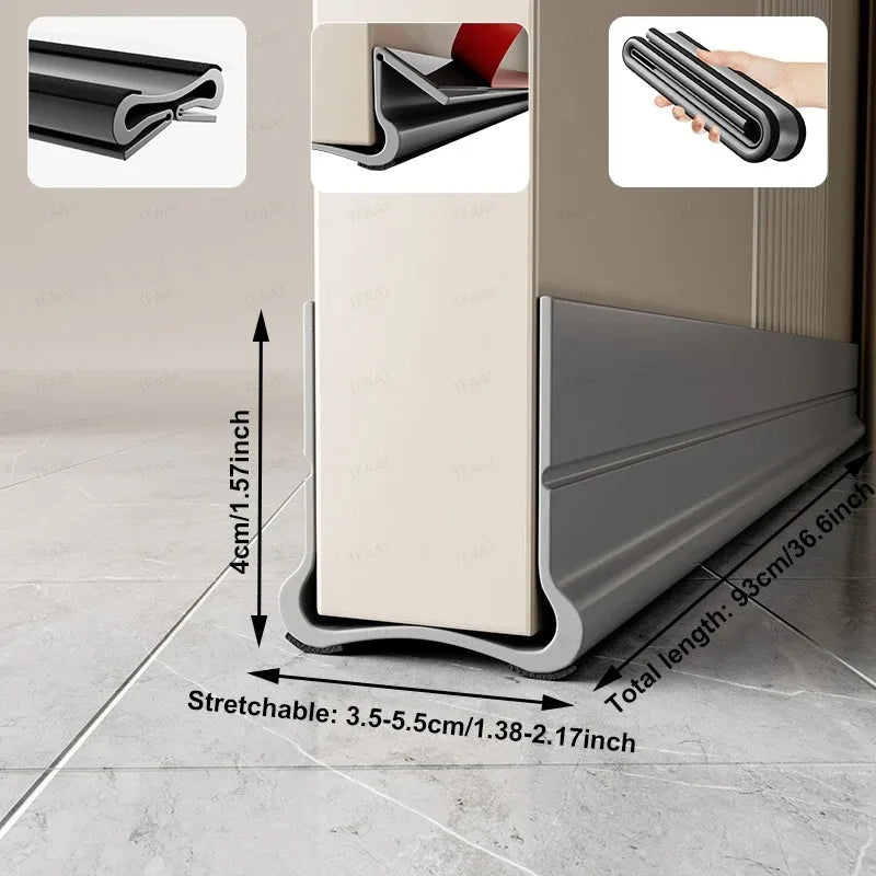 PVC Flexible Door Bottom Sealing Strip Under Door Draft Stopper Sealing Strip OundProof Gasket Weatherstrip Window Draft Guard - Shoppiline