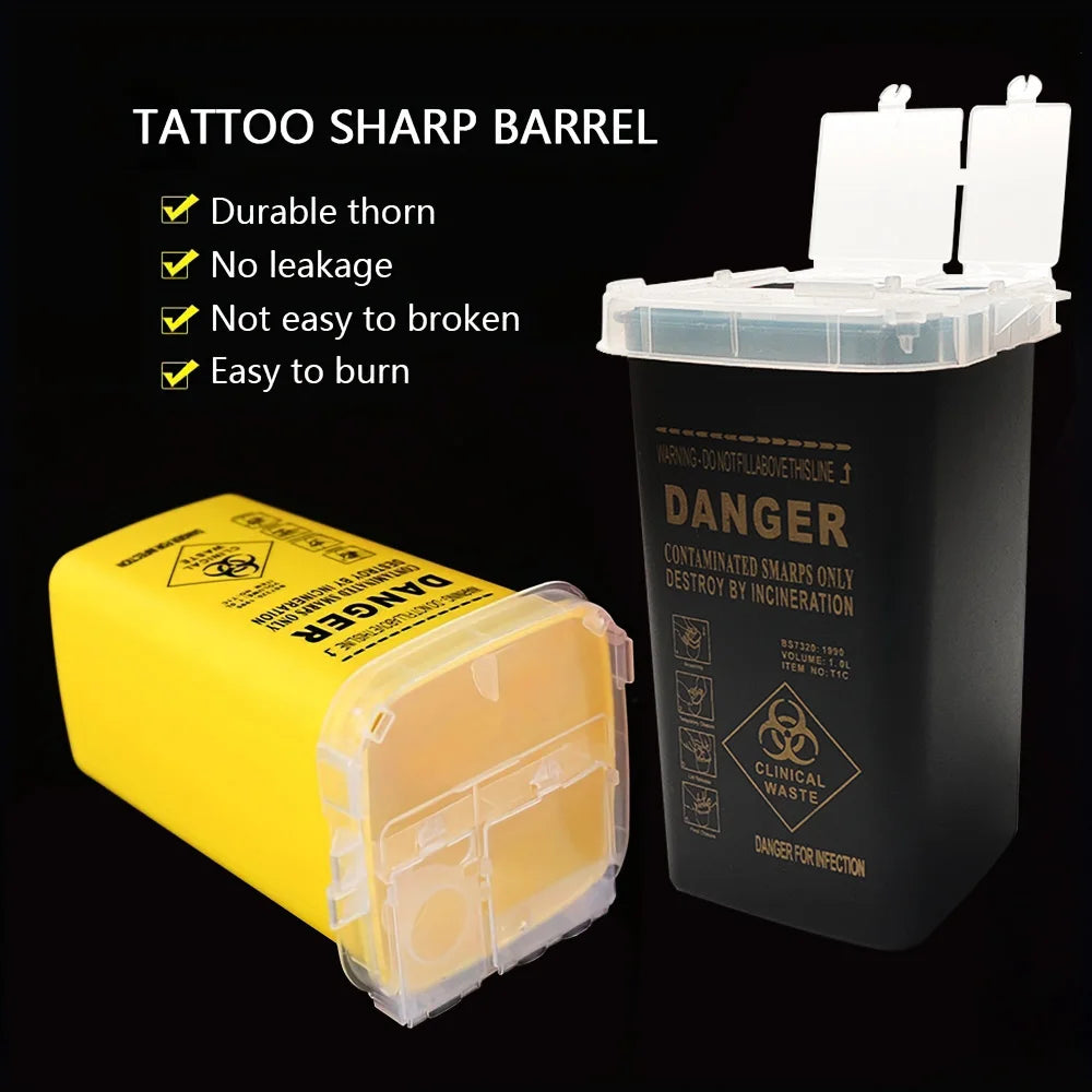 Tattoo Artist Waste Box Plastic Medical Supplies Container Tattoo Piercing Needles Disposal Sharps Container tattoo supplies