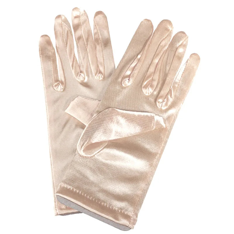 Élégants Gants de Mariée Longs en Satin Blanc Ivoire pour Femmes, Gants de Soirée Opéra Bal Costumé à Doigts Complets, 1 Paire
