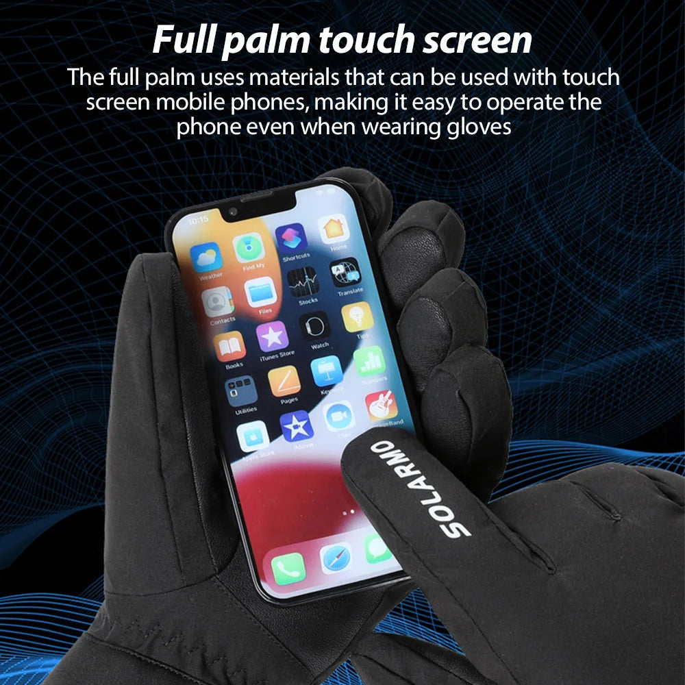 NEWBOLER Keep Warm Bicycle Gloves Full Finger Men Winter Autumn Windproof Cycling Glove Touch Screen MTB Road Bike Gloves