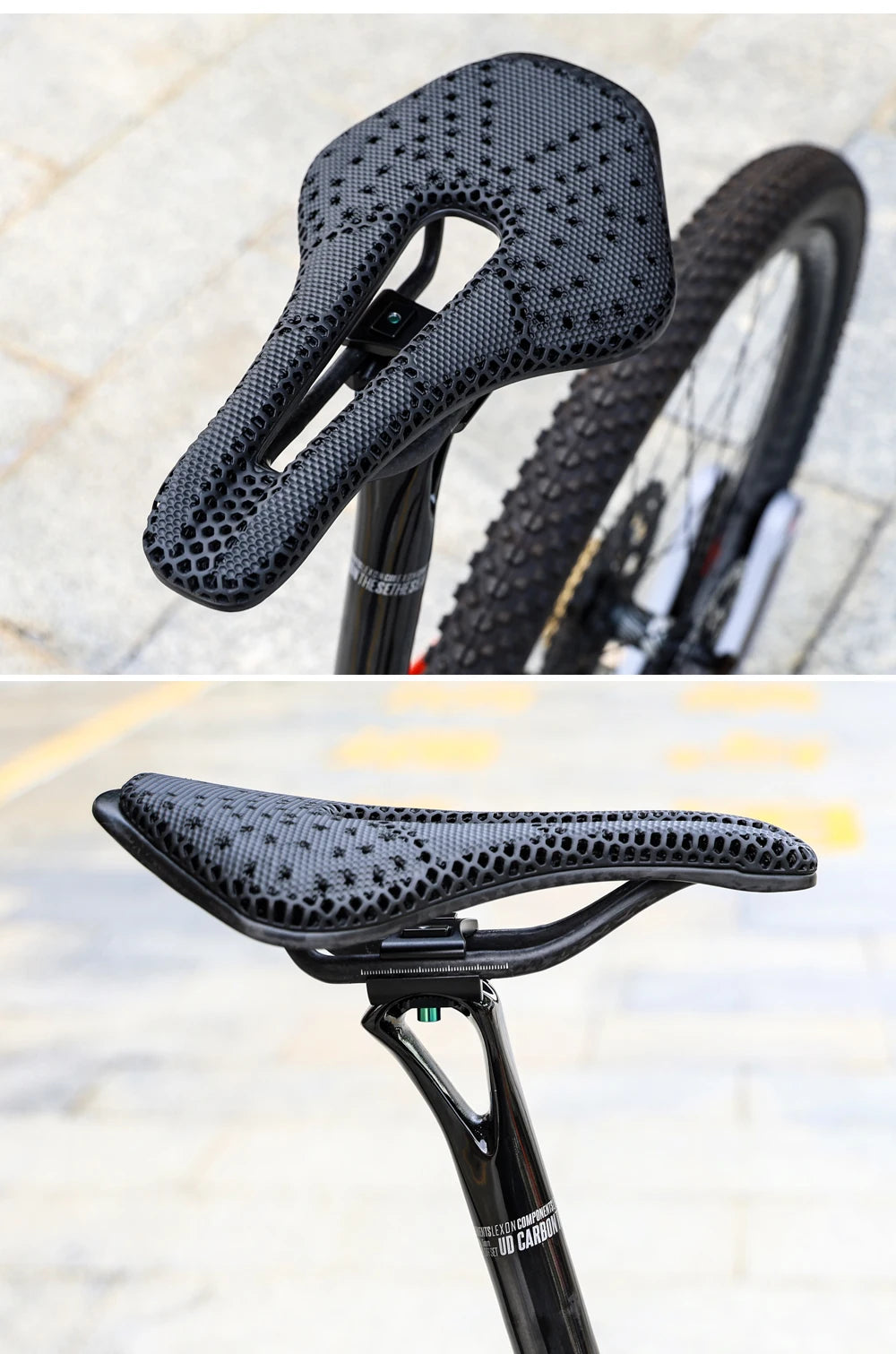 RYET Full Carbon 3D Printed Saddle Ultralight Hollow Comfortable Breathable MTB Road Racing Bike Cycling Seat Bicycle Accessory - Shoppiline