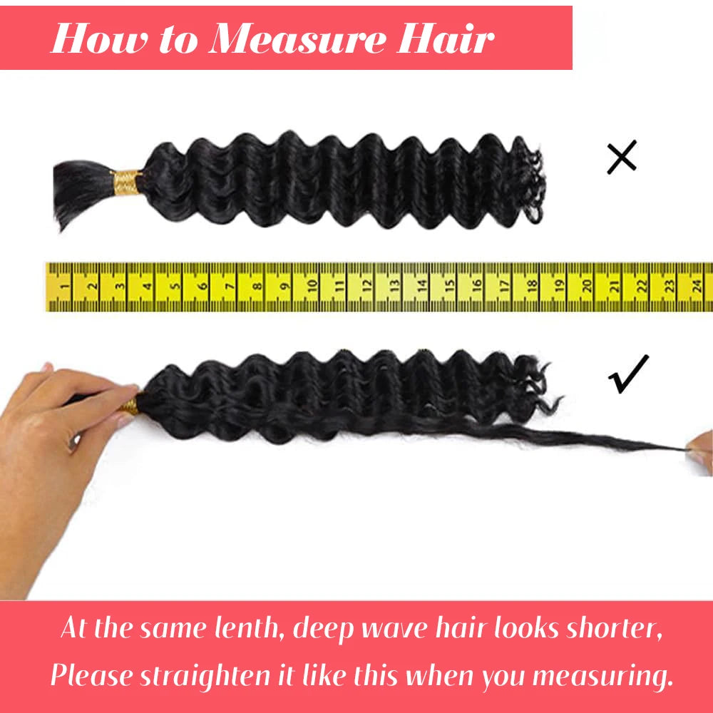 Cheveux à tresser humains Deep Wave en vrac Cheveux humains 100g Sans trame Extensions de cheveux humains Cheveux à tresser humains micro pour tresses bohèmes