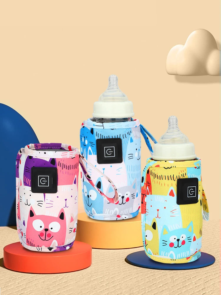 USB-Milch- und Wasserwärmer, isolierte Kinderwagentasche für unterwegs, Babyflaschenwärmer, tragbarer Flaschenwärmer, Weihnachten, Halloween