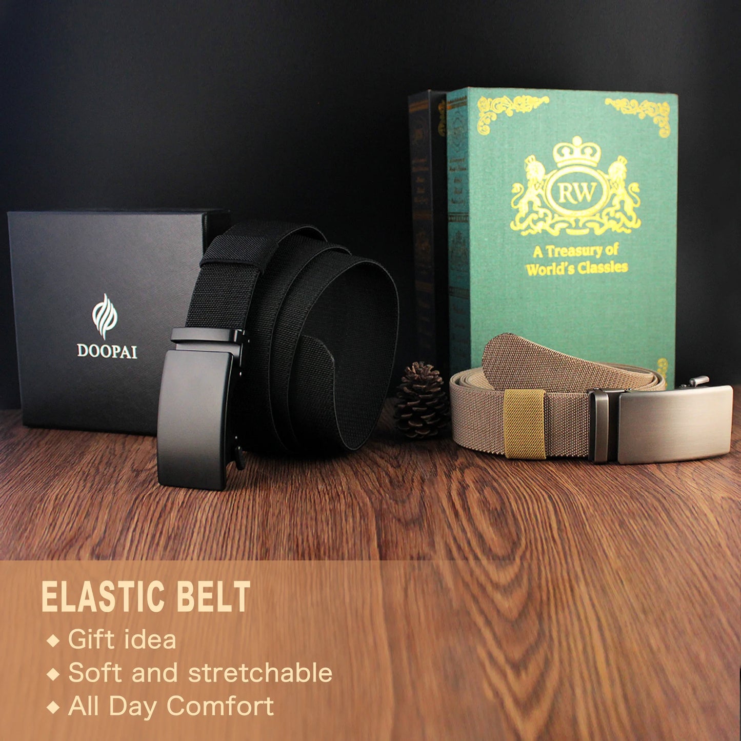 Nouvelle ceinture élastique de sport de golf, ceinture tactique, boucle automatique en métal, ceinture militaire en nylon extensible résistante pour hommes, grandes tailles 115-150CM