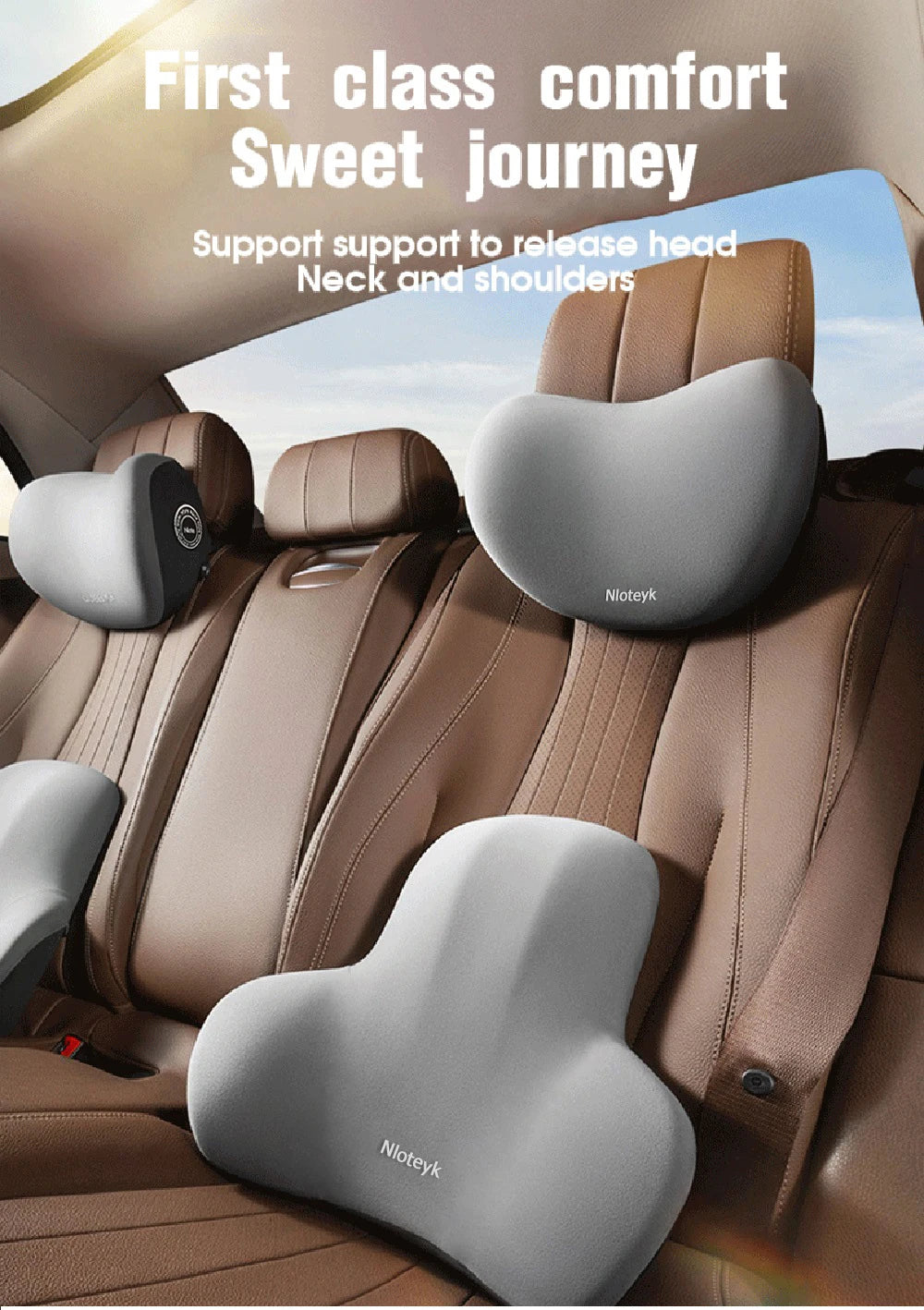 Auto Nackenkissen Memory Foam Schutz Lendenwirbelstütze Lordosenkissen Auto Kopfstütze Sitz Reise Innenausstattung Zubehör