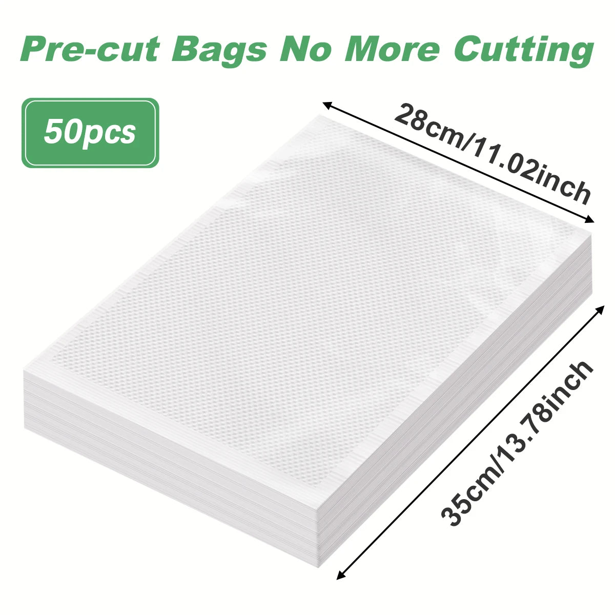 50PCS/Lot BPA-Free Vacuum Food Bags, Vacuum Sealed Storage Bags For Food Storage and Preservation,Reusable Vacuum Sealer Bag