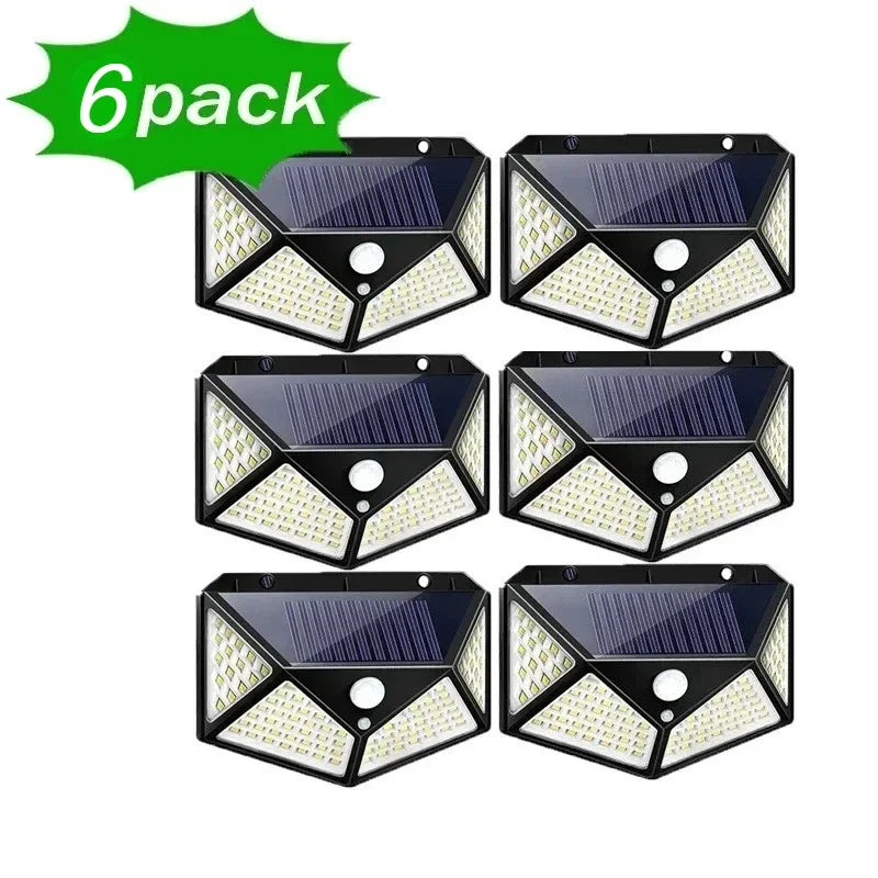 Solar Lights Outdoor Wall Lamp PIR Motion Sensor 100LED Solar Powered Sunlight Street Light for Garden Courtyard 1/2/4Pcs