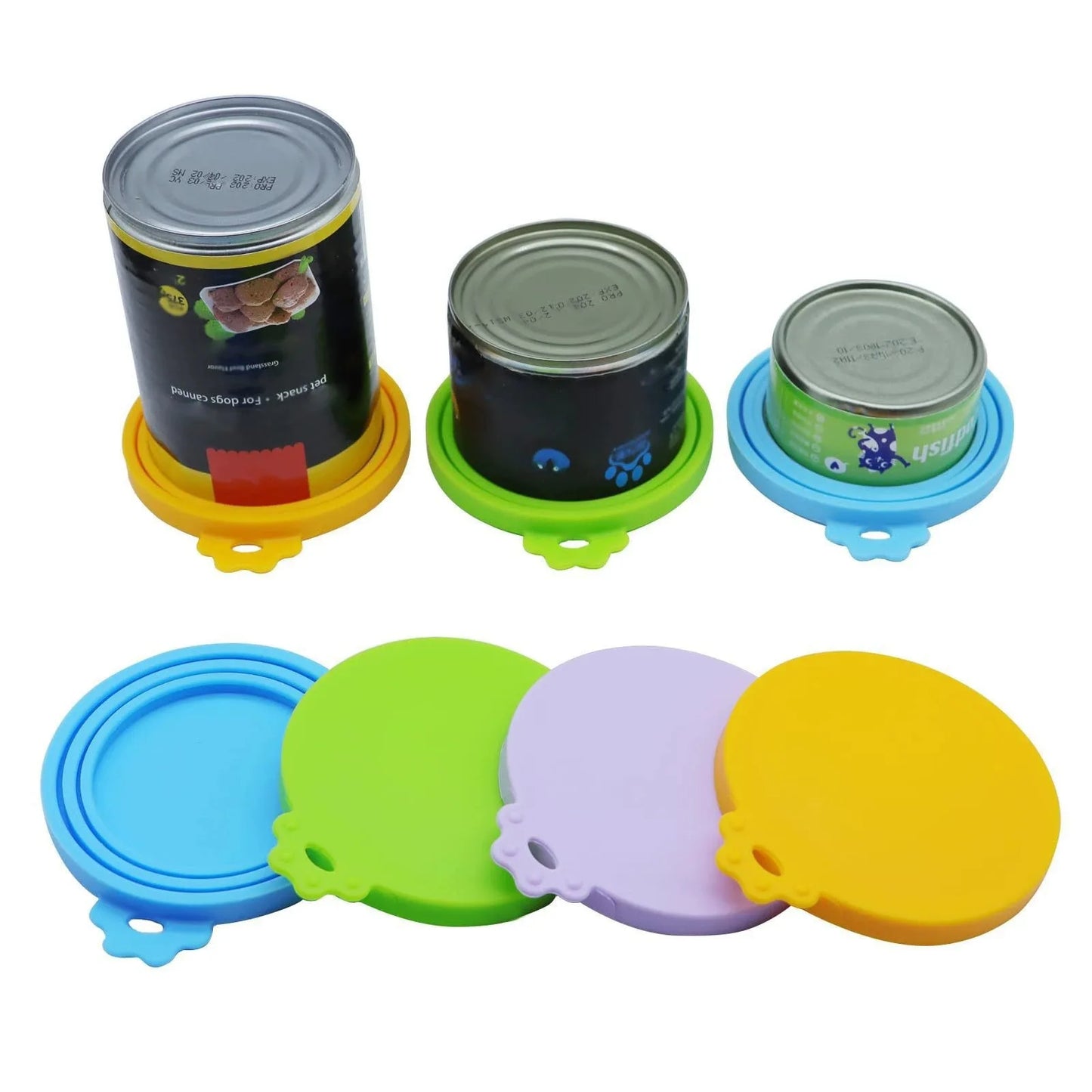 Silicone food storage pet can lid, reusable, suitable for most sizes of cat and dog food cans