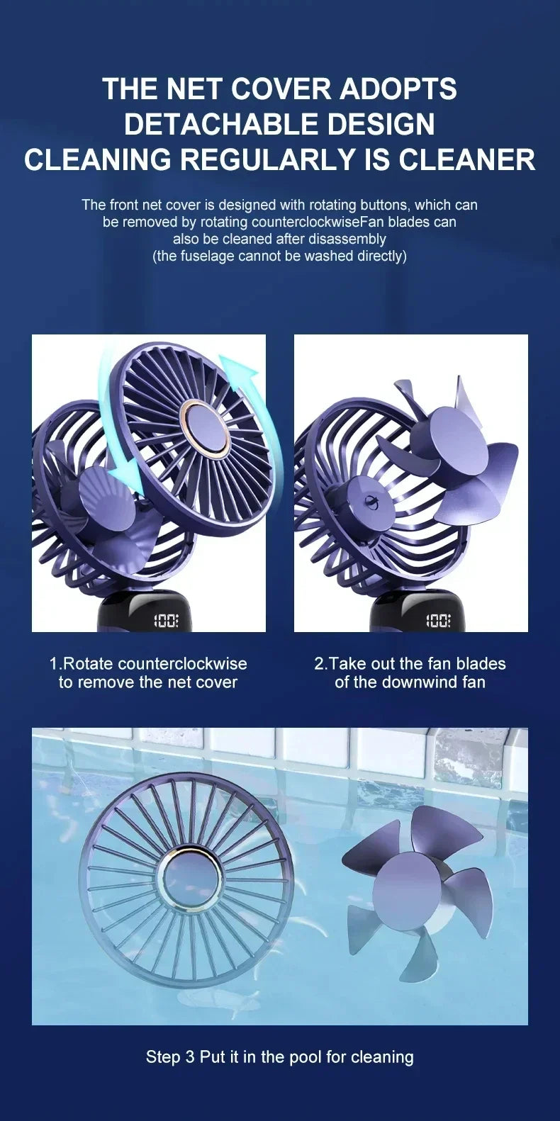 Portable Handheld Personal Rechargeable Fan LED Digital Display 90°Adjustable  Rechargeable Fan , 5 Speed Wind Mini Aromatherapy