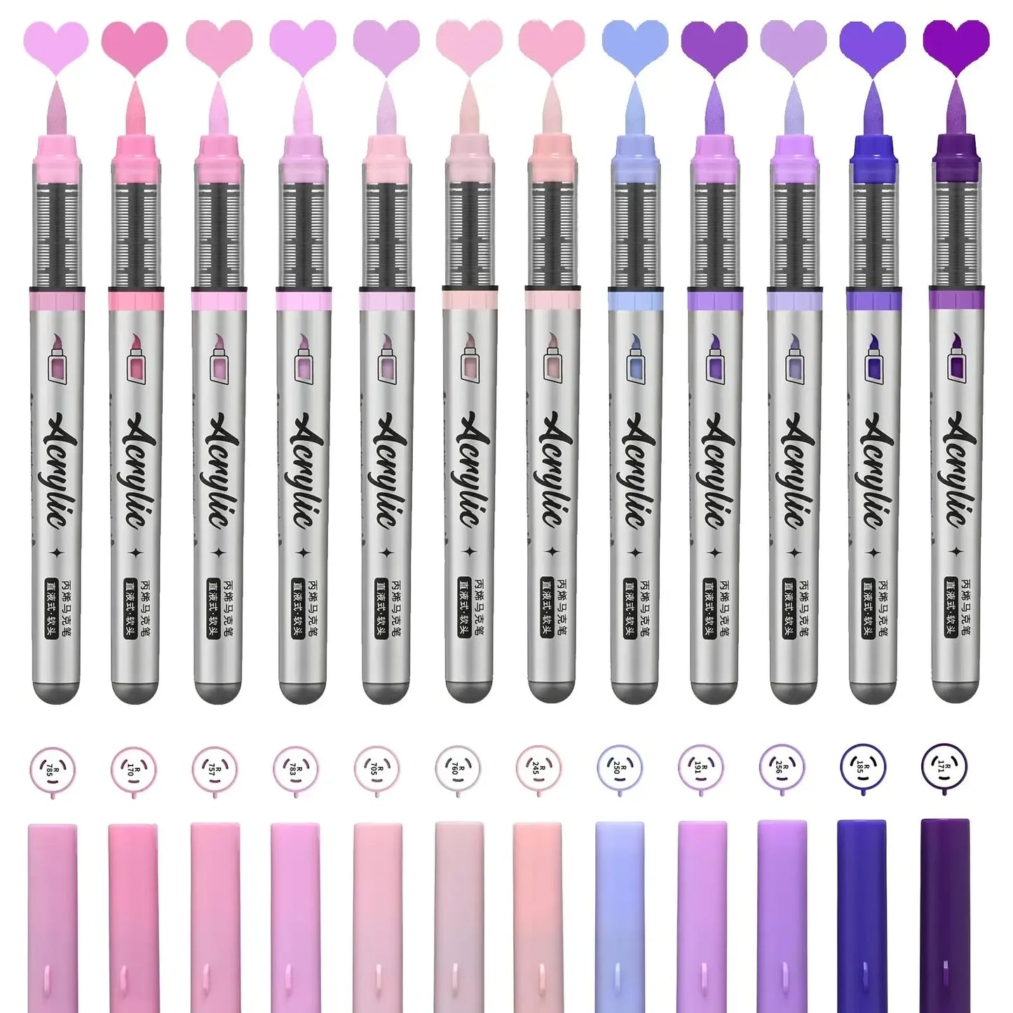 ZEEJOY 120/12/1 Colors Direct Liquid Acrylic Marker Pens Waterproof Pen Soft Brush Nib for Manga School Art Supplies Stationery