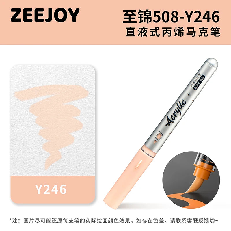 ZEEJOY 120/12/1 Colors Direct Liquid Acrylic Marker Pens Waterproof Pen Soft Brush Nib for Manga School Art Supplies Stationery