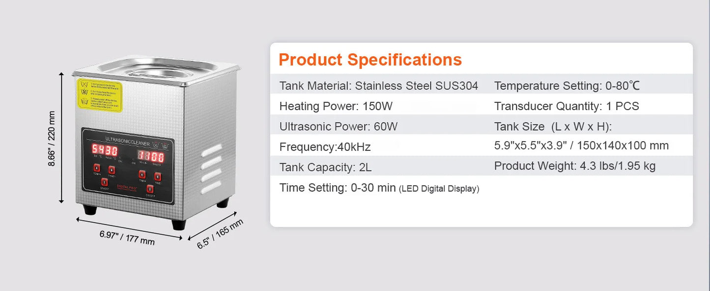 SucceBuy 2L 3L 6L 10L 22L 30L Ultrasonic Cleaner Stainless Steel Portable Cleaning Washing Machine Ultrasound Home Appliance