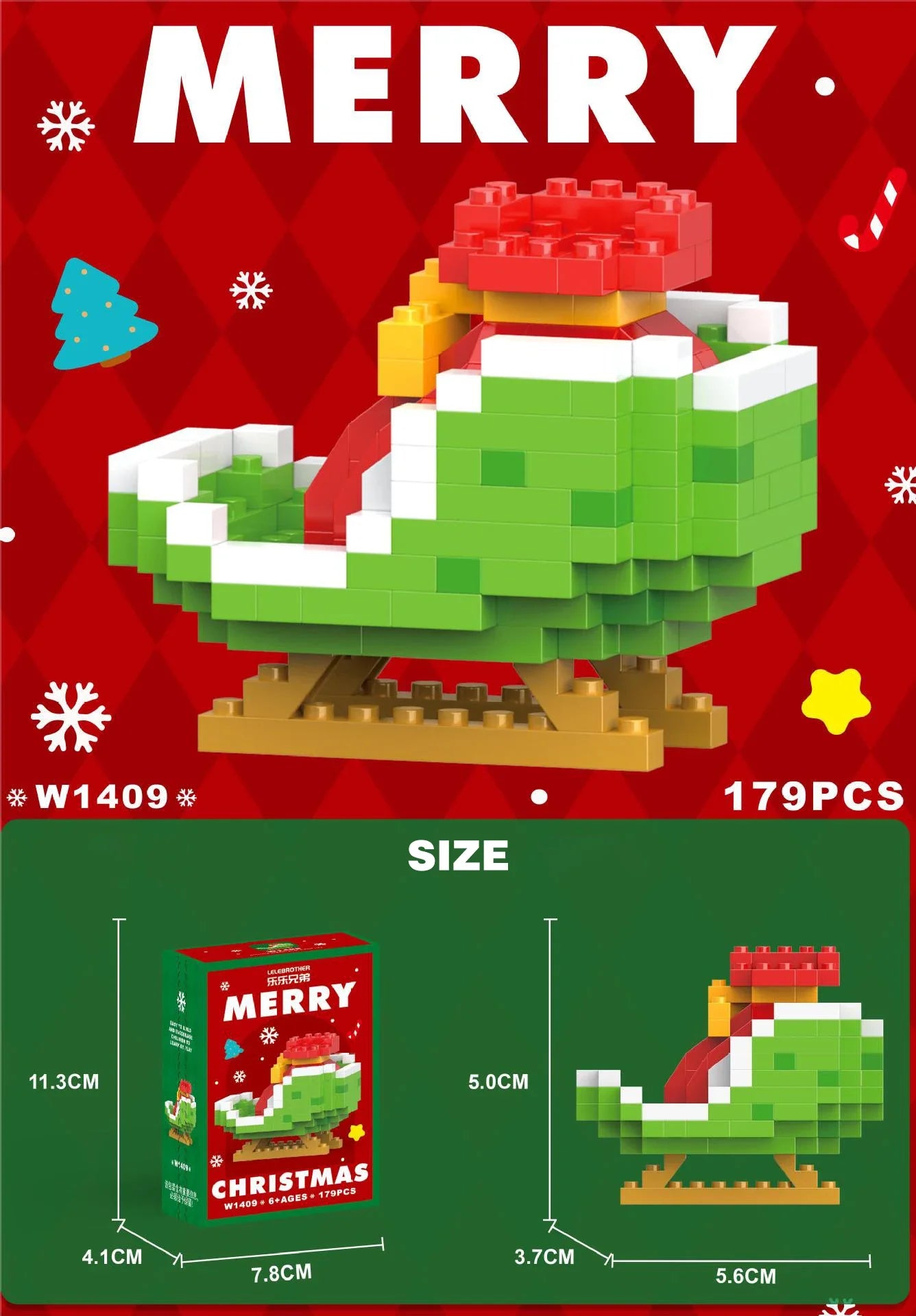 DIY Christmas Santa Claus Building Blocks Set Christmas Themed Brick Ornaments Mini Block Figures Christmas Birthday Gifts