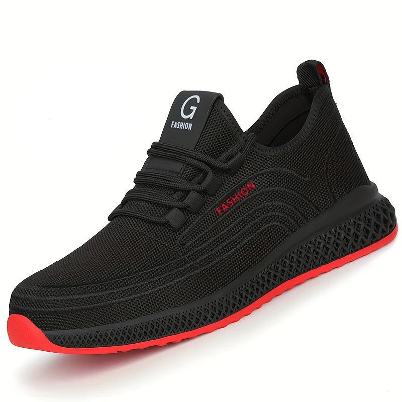 Manlegu Air Mesh Steel Toe Work Shoes Breathable Working Shoes Women Man Safety Shoes Lightweight Puncture-Proof Safety Boots