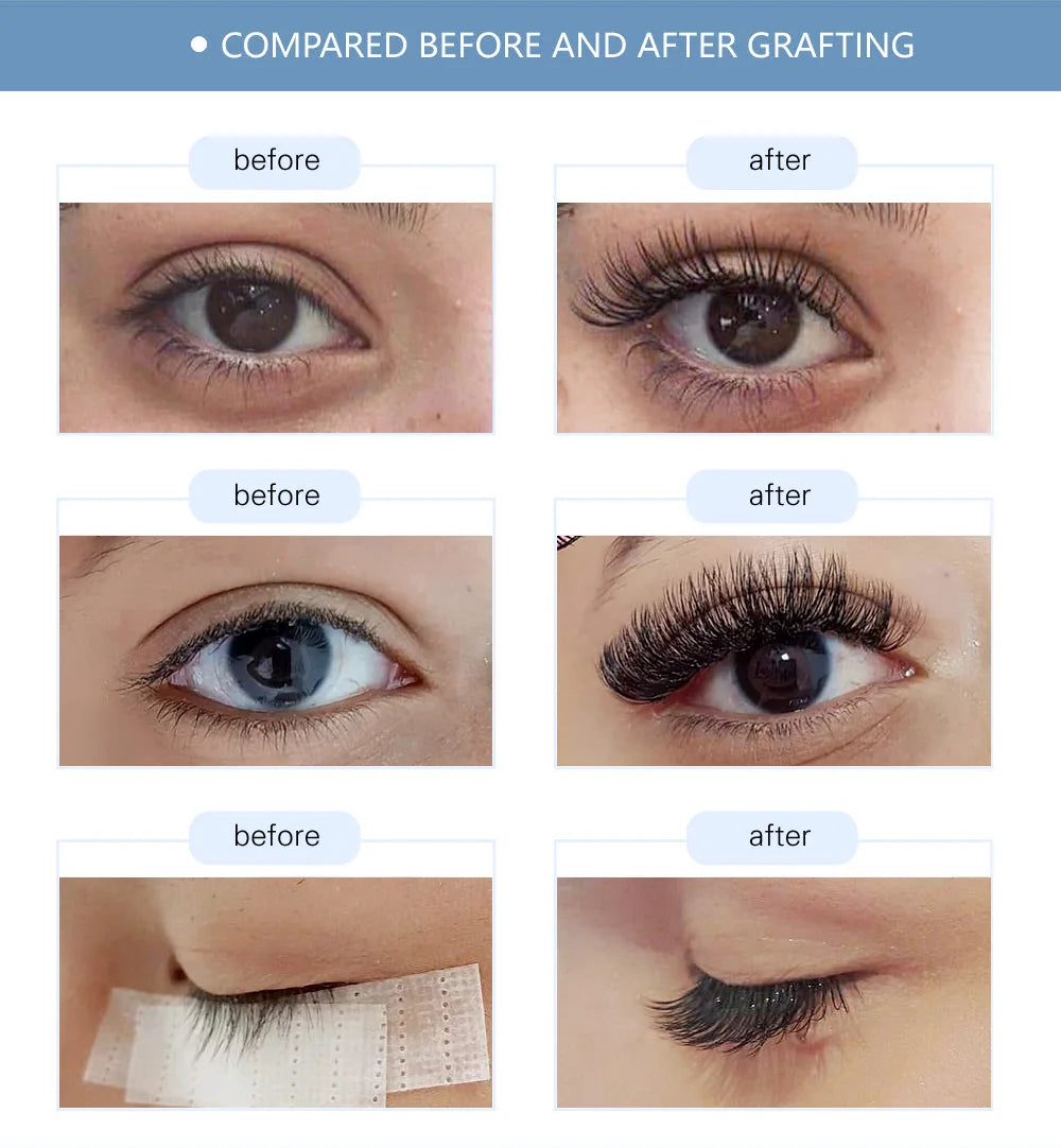 NAGARAKU 6 Cases False Eyelash Extension Supplies Synthetic Mink Individual Length 7-15 Mix 16-20 Mix 16 Lines High Quality Soft