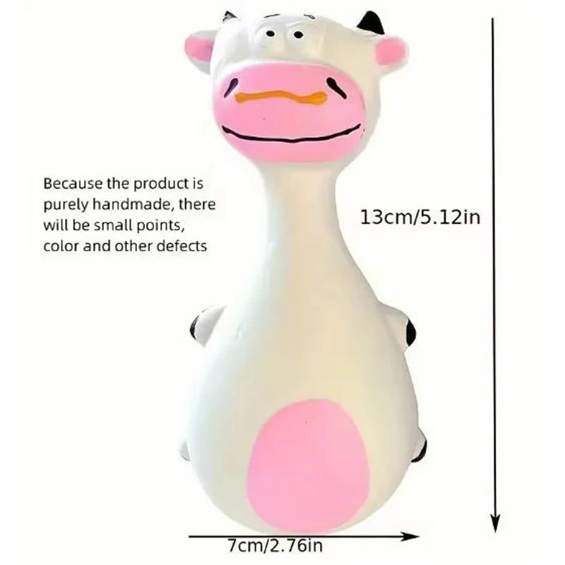 Hot 1 Piece Fat Bellied Cartoon Fun Bite Resistant Latex Sound Dog Toy Purple Elephant White Cow Brown Optional
