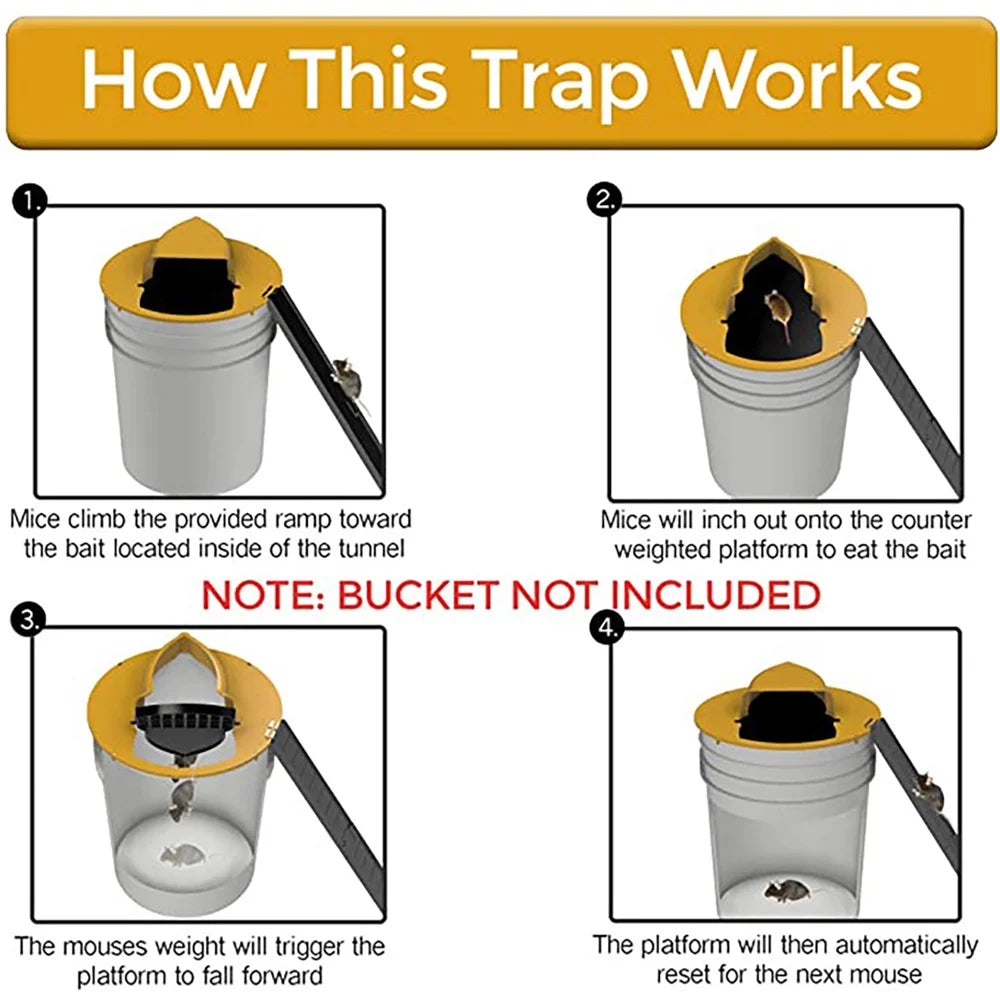 Intelligent Pitfall Mouse Catcher Trap Bucket Automatic Reset Flipping Sliding Bucket Lid Automatic Reset After Catching Mice - Shoppiline