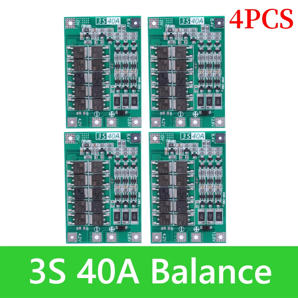 BMS 3S/4S 5A 10A 20A 25A 40A 60A Li-ion Lithium Battery Charger Protection Board 18650 For Drill Motor 12V with Enhance/Balance - Shoppiline