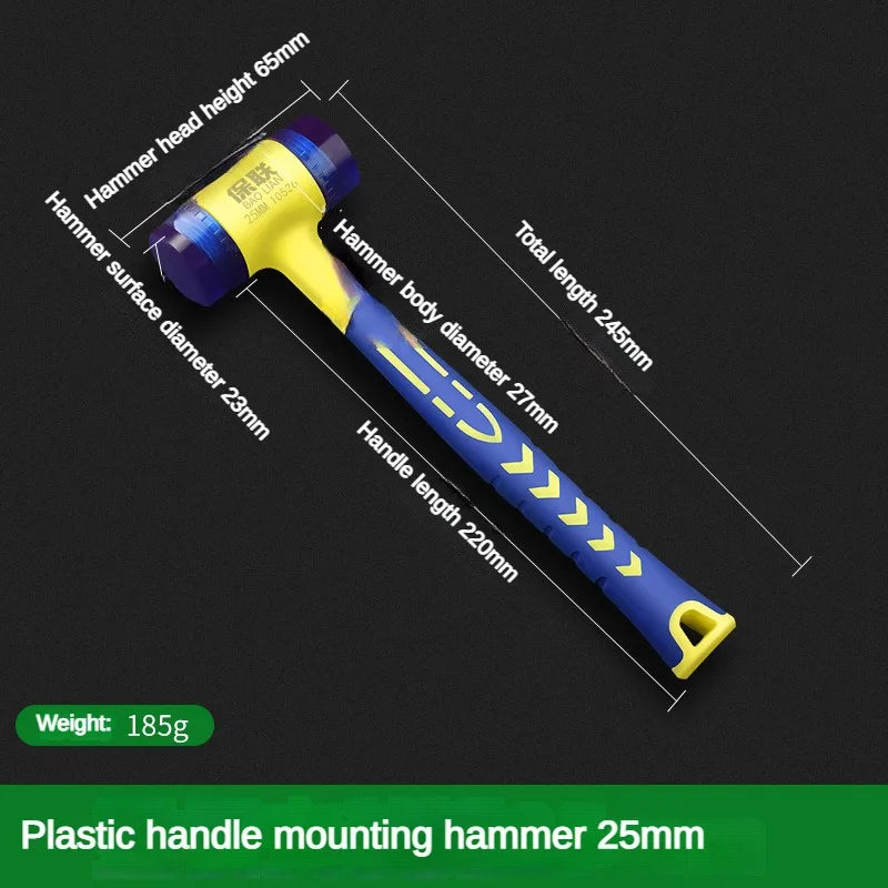 Detachable Insulated Double-Headed Installation Hammer 25mm-45mm Rubber Handle Soft Grip Hammer for Installation Work - Shoppiline