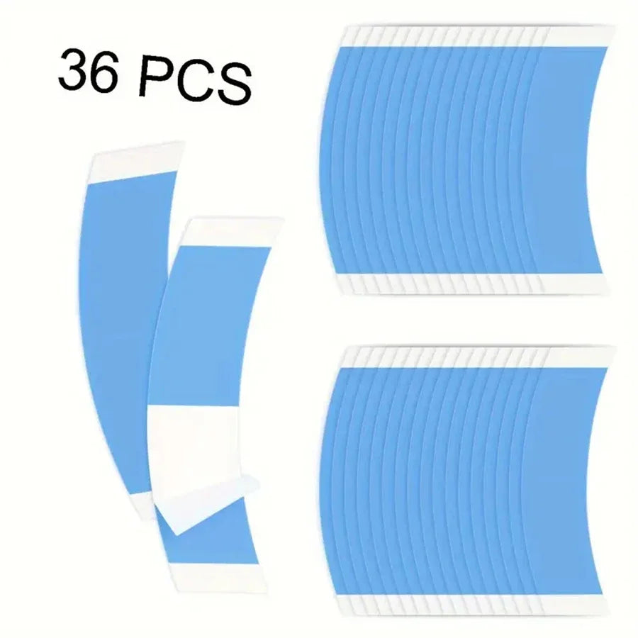 36Pcs/Lot Super Strong Hair Wig Tape Double Adhesive Extension Tape Strips Waterproof For Toupee/Lace Wigs Film C Shap