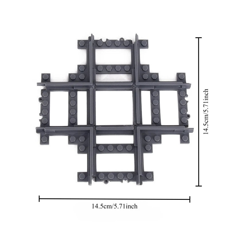 Building Block Track Elevated Bridge Double-layer Crossed Straight Rail Curved Rail Soft Rail Support Accessories Assembly Toy