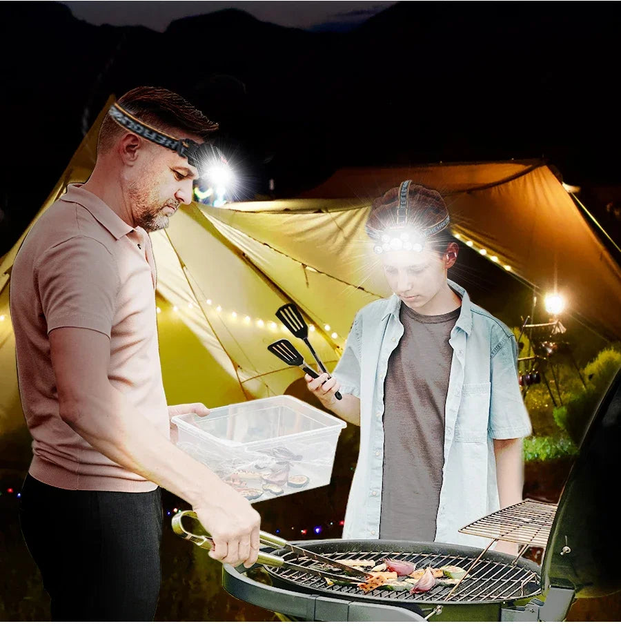 Waterproof Head-Mounted Flashlight Usb Rechargeable Led Headlight Super Bright 5 Working Modes HeadlampFor Night Fishing Hiking