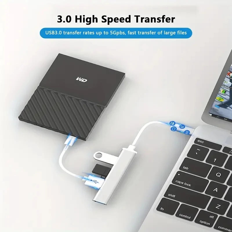 USB HUB Extender 4-Port Splitter Adapter OTG Dockingstation für Handy MacBook Pro 13 15 Air PC Laptop Computer Hub