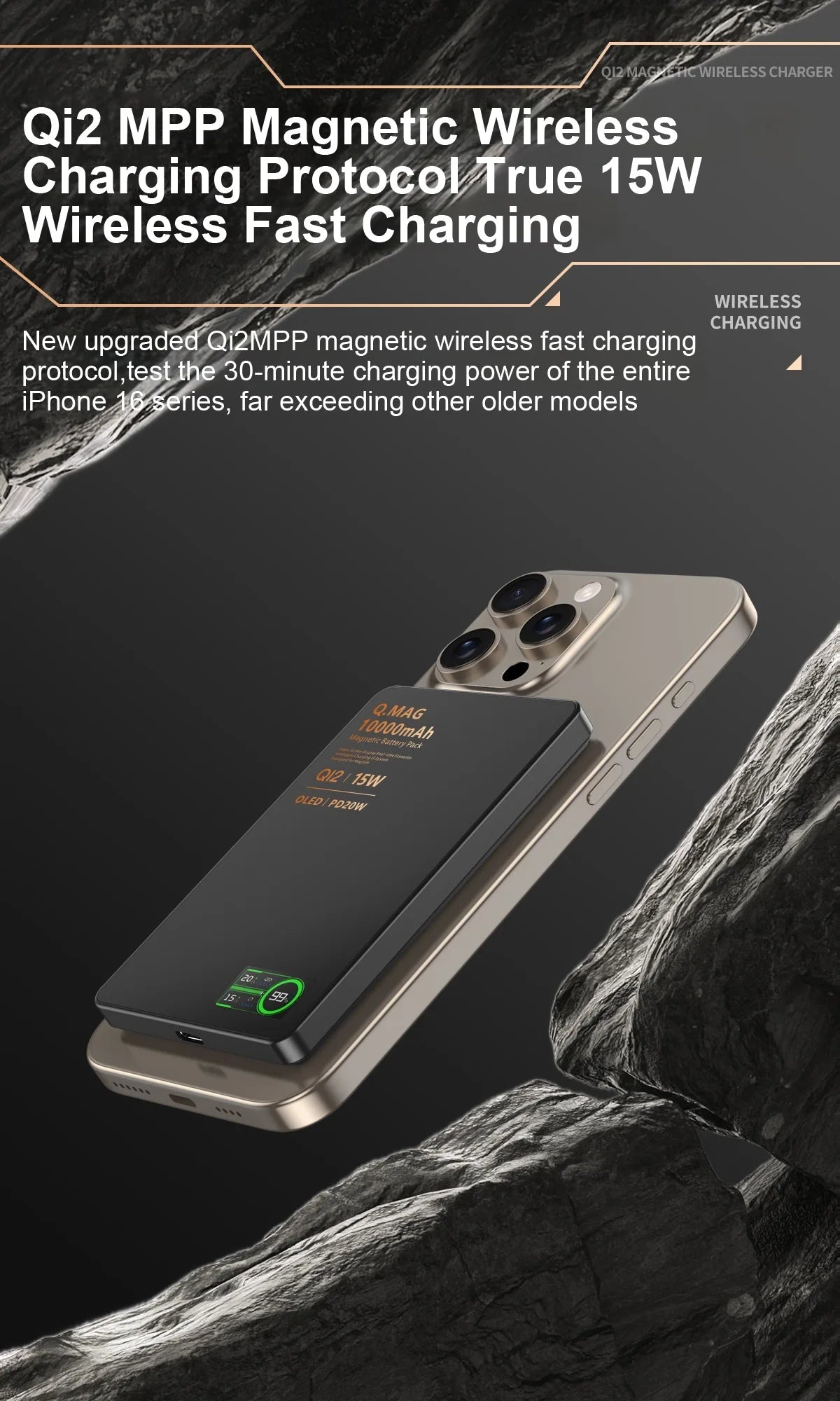 QI 2.1 Magnetic Powerbank Wireless Fast Charing Spare Portable External Battery for iPhone 12-17 Pro Watch Airpods 5000/10000mAh - Shoppiline