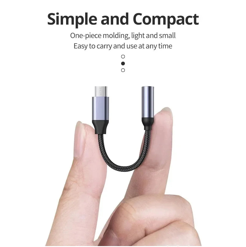USB C Type C To 3.5mm Aux Adapter Type c 3 5 Jack Audio Cable Earphone Cable Converter for iPhone 15 Pro Samsung Galaxy S24 S23