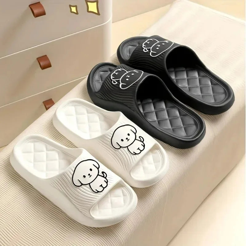 Cute Couple Pillow Slippers Female Bathroom Bath Non-slip  High Quality Soft  Sole Indoor Home Eva Thick Bottom Sandals