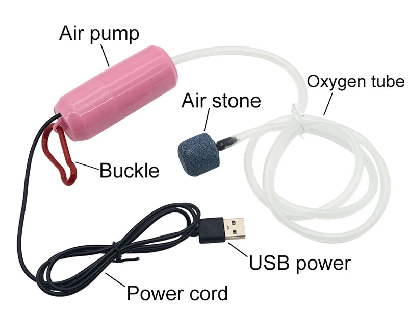 Aquarium USB Air Pump Fish Tank Silent Air Compressor Aquarium Portable Mini Oxygenator Oxygen Aerator Aquarium Accessories 5v