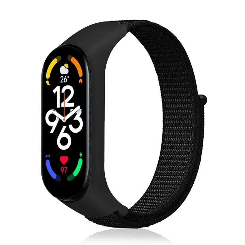 Nylon loop Mi band 4 5 6 Strap Replacement Soft Adjustable Wrist Watchband Pulsera correa For Xiaomi Mi band 3 4 5 6 7 Bracelet