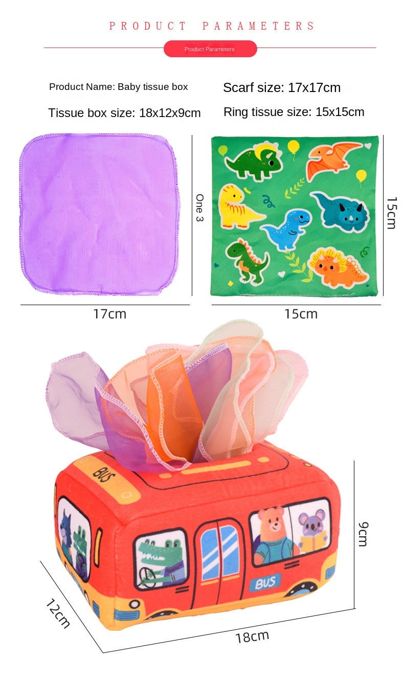 Baby Montessori Spielzeug, Zauber-Tüchertuchbox, pädagogisches Lernspielzeug Sinnesspielzeug für Kinder Fingerübung Busy Board Baby Spiel