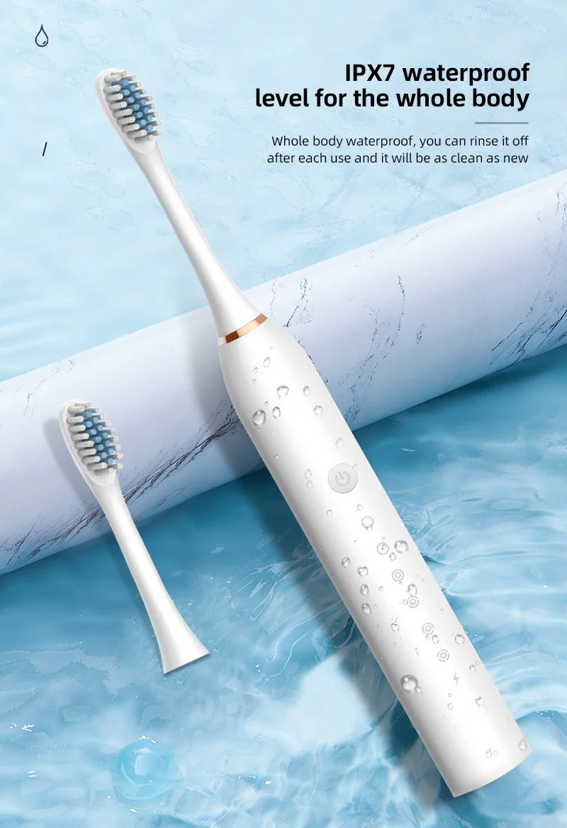 Electric Ultrasonic Toothbrush Six Speed Mode Home Soft Hair USB Charging Waterproof Adult Tooth Cleaner Automatic Couple Set