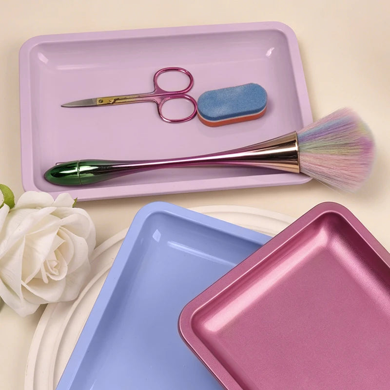 1pcs Stainless Steel Cosmetic Storage Tray Nail Art Equipment Plate Doctor Surgical Dental Tray Nails Dish Tool Storage Tray